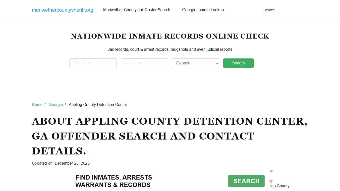 Appling County Detention Center, GA Offender Search, Contacts.