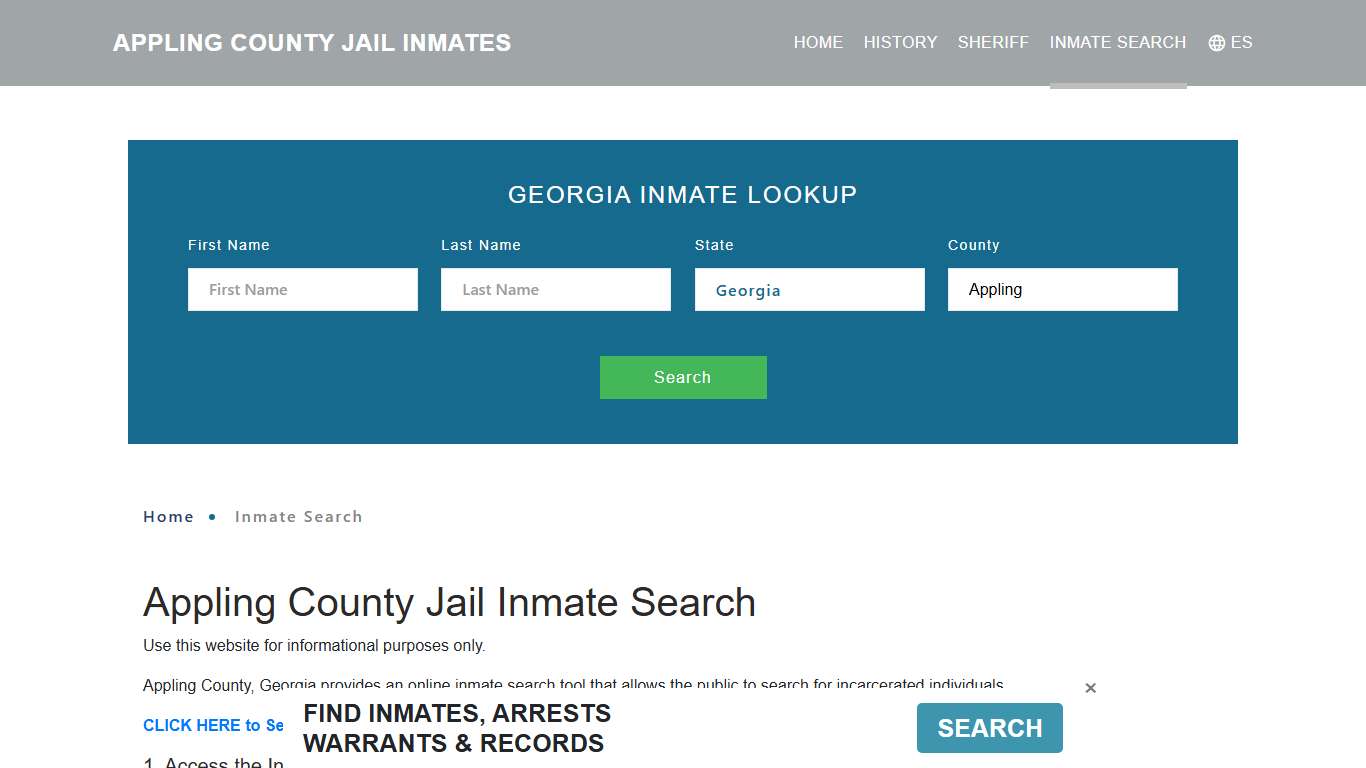 Appling County, GA Detainee Lookup