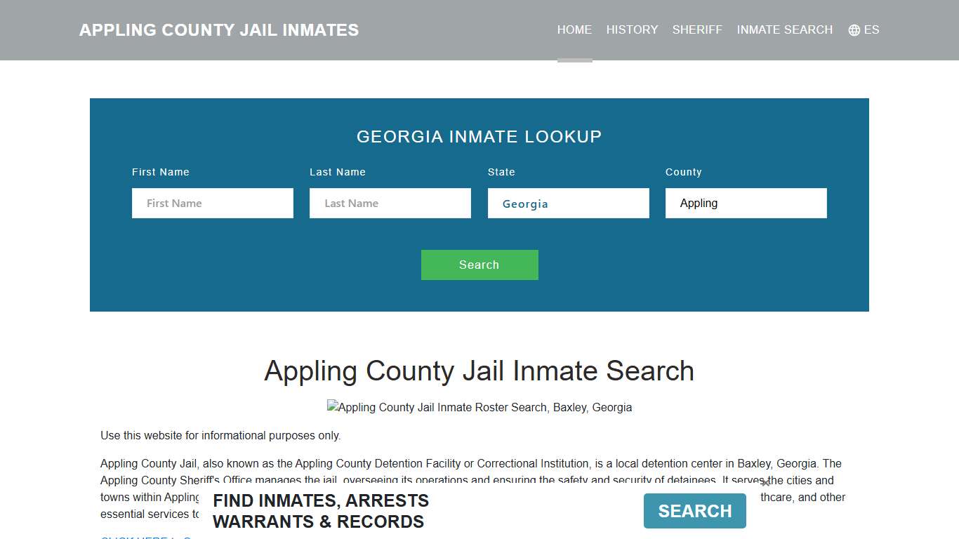 Appling County Jail Inmate Roster Lookup, Baxley, GA